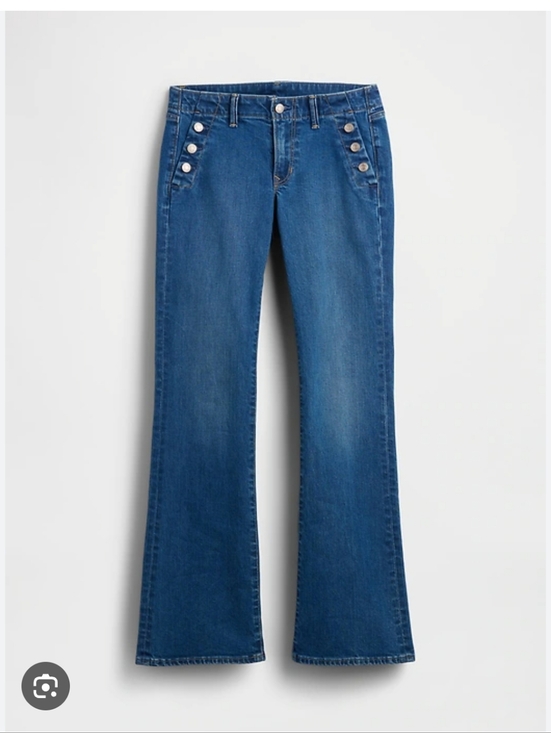 GAP Denim - Gap 70s Flare High Rise Sailor Jeans Blue Denim Button Front 12/31R